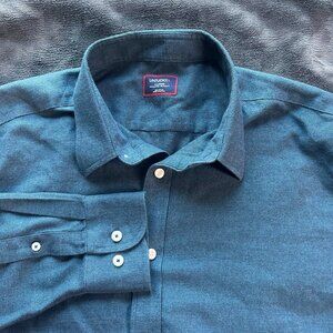 UNTUCKit Veneto Teal WF Shirt XL Wrinkle Free Relaxed Fit Cotton